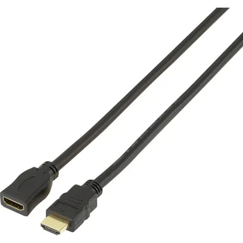 Audio kabel SpeaKa Professional HDMI prodlužovací kabel Zástrčka HDMI-A, Zásuvka HDMI-A 5.00 m černá SP-7870536 4K UHD, Audio Return Channel, pozlacené kontakty HDMI kabel