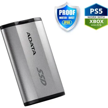 Externí pevný disk ADATA SD810 500GB SSD / Externí / USB 3.2 Type-C / 2000MB/s Read/Write / stříbrně-šedý