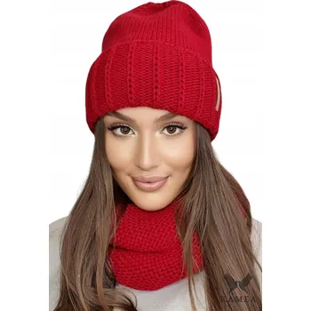 Čepice Kamea sada čepice a nákrčník (rolák) univerzální velikost červená