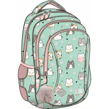 Školní batoh Školní batoh St.Right s více přihrádkami růžový, zelený 20 l