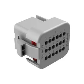 Elektrická zásuvka Automobilový konektor 18cestný barva Šedá Samec 13A IP67, IP69K 3řadý