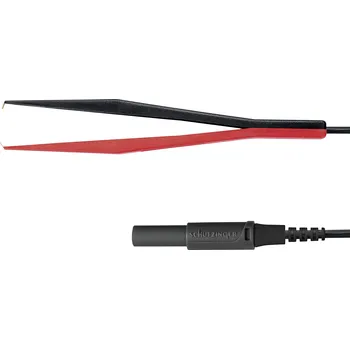 Měřicí kabel Schützinger KML 7848 Au / PZ / 150 / SW měřicí kabel zástrčka 4 mm Kelvinova svorka černá 1 ks