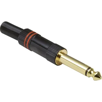 Elektrický konektor BKL Electronic 0102010 jack konektor 6.35 mm zástrčka, rovná Pólů: 2 mono černá, červená 1 ks