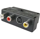 Redukce Scart konektor/ 3 x CINCH zdířka plus SVHS plus přepínač IN/OUT D922
