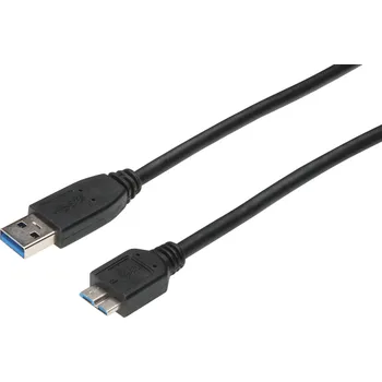 Prodlužovací kabel Digitus USB kabel USB 3.2 Gen1 USB-A zástrčka, USB Micro-B 3.0 zástrčka 0.25 m černá AK-11234