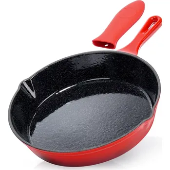 Pánev litinová pánev s emailem a silikonovým návlekem cast enamel 25 cm