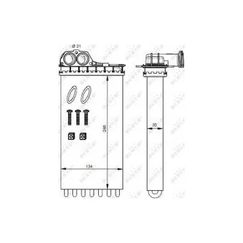 Motor automobilu Výměník tepla, vnitřní vytápění NRF 54332