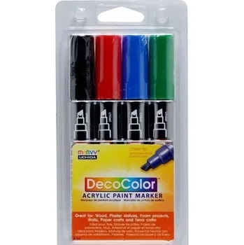 Akrylové popisovače, vícebarevné Marvy Uchida, 4 ks, na různé povrchy