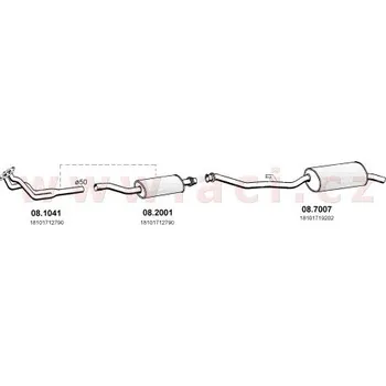 Zadní díl výfuku zadní díl výfuku ASSO/VENEPORTE (V 08.7007) (V 08.7007)