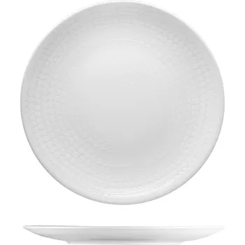 Talíř Suisse Langenthal Mělký talíř coup, 21 cm, Points bílá, hotelový porcelán, Langenthal