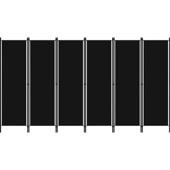 Paraván Paraván 6dílný, černý, 300 x 180 cm