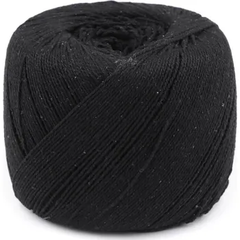 Příze Bavlněná příze macrame Ø1,5-2 mm rozčesávací, střední, 4 černá