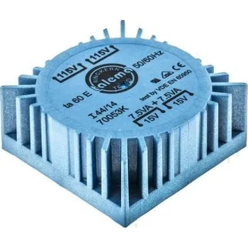 Transformátor Toroidní transformátor, počet výstupů: 2, sekundární napětí: 2 x 15V ac, Plošný spoj, Kolík, 60 x 60 x 26.3mm