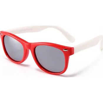Sluneční brýle Techsuit - Sluneční brýle polarizační (D802) - pro děti, UV ochrana - červená / bílá / rtuťová