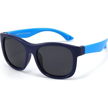 Sluneční brýle Techsuit - Sluneční brýle polarizační (8306-C31) - pro děti, čtvercový tvar, s páskem - černá / modrá