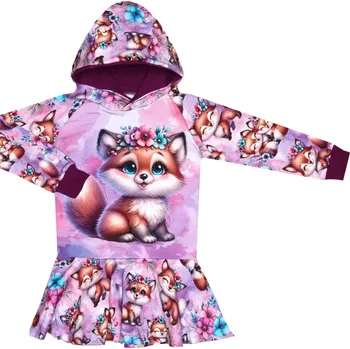 Kojenecké oblečení Mikinošaty s kapucí Lištičky Velikost: 110