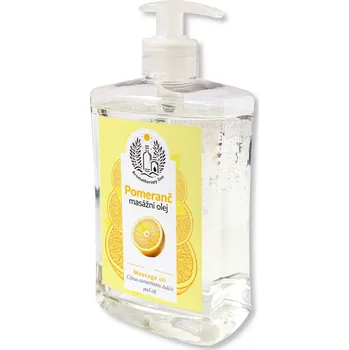Masážní přípravek MEDISTAR CZ masážní olej POMERANČ 500ml s dávkovačem