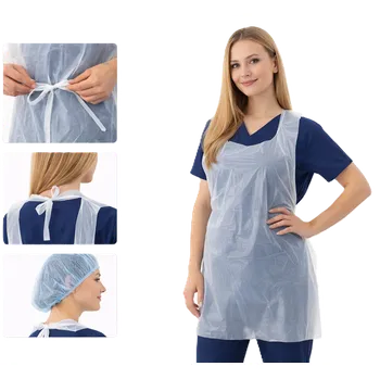 Zdravotnický plášť ESPEON Zástěra přední PE, 130 x 80 cm, 20 mi, 100 ks, bílá