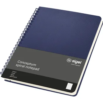 Zápisník Sigel blok se spirálovou vazbou Conceptum Hardcover CO827 tmavě modrá DIN A5 linkovaný Počet listů: 80