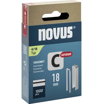 Spona do sešívačky Novus Tools 042-0802 sponky s úzkým hřbetem Typ 4 1000 ks Rozměry (d x š) 18 mm x 6.1 mm