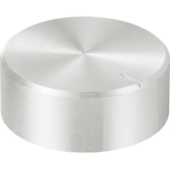 TRU COMPONENTS TC-11696464 otočný knoflík s označením stříbrná (Ø x v) 25 mm x 10 mm hliník, plast 1 ks