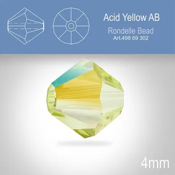 Dětské zboží PRECIOSA Bicone MC BEAD (sluníčko) velikost 4mm. Barva ACID YELLOW AB Balení 30ks .