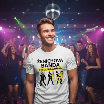 Pánské tričko STRIKER Tričko na rozlučku se svobodou poslední záchrana Barva: Bílá, Velikost: XXL