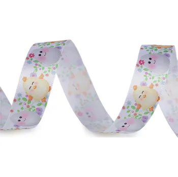 Stuha Stuha Velikonoce šíře 20 a 25 mm kuře, vejce, louka, zajíc