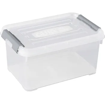 Úložný box Curver 243803 Úložný box, HANDY, stohovatelné, (d x š x v) 294 x 194 x 150 mm, transparentní, stříbrná, 1 ks