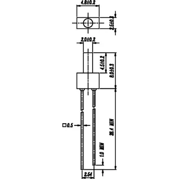 Polovodič Everlight Opto 103SDRD/S530-A3 LED s vývody červená cylindrický 2 mm 25 mcd 130 ° 20 mA 2 V