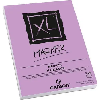 Umělecký papír Blok Canson XL Marker A4 70g 100 listů lepený