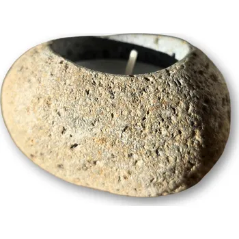 Svícen Svícen z přírodního kamene na čajovou svíčku na čajovou svíčku, rozměr cca původ Indonésie