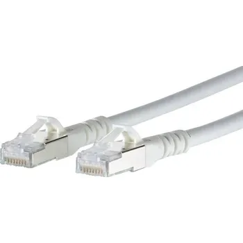 Datový kabel Metz Connect 1308453088-E RJ45 síťové kabely, propojovací kabely CAT 6A S/FTP 3.00 m bílá s ochranou 1 ks