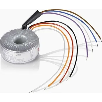 Transformátor Toroidní transformátor, sekundární napětí: 2 x 9V ac, 4kV ac, Povrchová montáž, Drátový vodič, 77 (Dia.) x 33mm