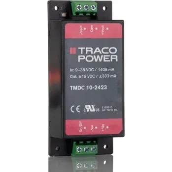 Měnič napětí DC-DC převodník 10W, výstup: ±15V dc ±333mA 3kV dc, Vin 9→ 36 V stejnosm