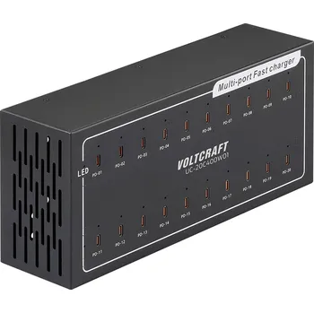 Mobilní telefon VOLTCRAFT UC-20C400W01 USB nabíječka, USB Power Delivery (USB-PD) , 20x USB-C®, 400 W, Dodávka energie, černá