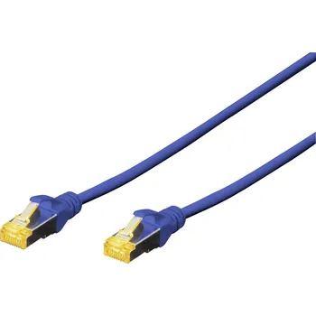 Datový kabel Digitus DK-1644-A-0025/B RJ45 síťové kabely, propojovací kabely CAT 6A S/FTP 0.25 m modrá bez halogenů, kroucené páry , s ochranou, samozhášecí 1 ks