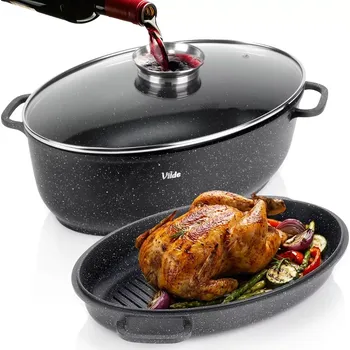 pekáč Granitová pekáč 3v1 s poklicí GRANITICA 8 + 3,2 l, 39 × 26,5 × 18 cm