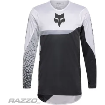 Moto oblečení Pánský MX dres FOX FlexAir Fracture Jersey White Black 2026 XL