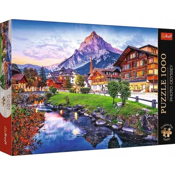 Puzzle Puzzle Trefl Premium Plus Quality 1000 dílků - Alpské městečko, Švýcarsko