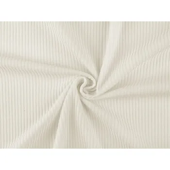 Žebrovaná šatová pletenina / svetrovina, střední, 8 (294 g/m²) Off White