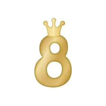 Dortová svíčka ALBI Svíčka dortová zlatá s korunkou číslo 8