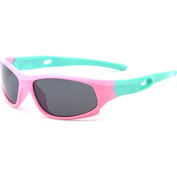 Sluneční brýle Techsuit - Sluneční brýle polarizační (816-C3) - pro děti, sportovní typ - růžová / zelená