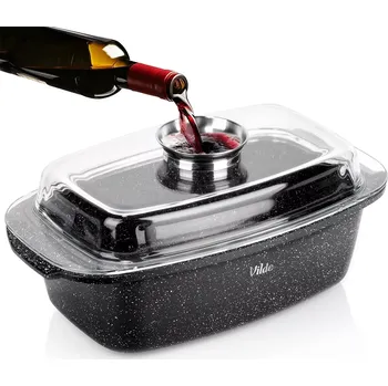 Nádoba na pečení Granitová pekáč s&nbsp;víkem 5,4 l, 39 × 22 × 17,5 cm