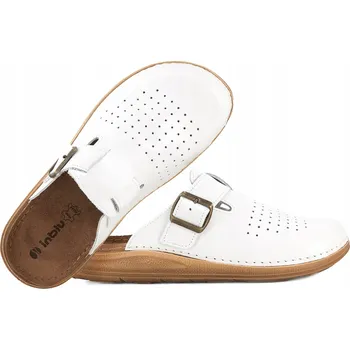 Pánské pantofle INBLU VE-2KU KOŽENÉ PÁNSKÉ PANTOFLE PLNÉ SANITÁRNÍ KOMFORT SOFT 43 Bílé
