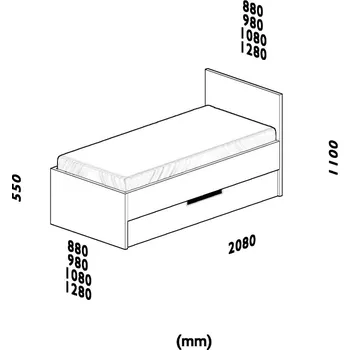 Postel Ahorn Lerici s úložným prostorem - jednolůžko Délka [cm]: 200, Šířka [cm]: 80