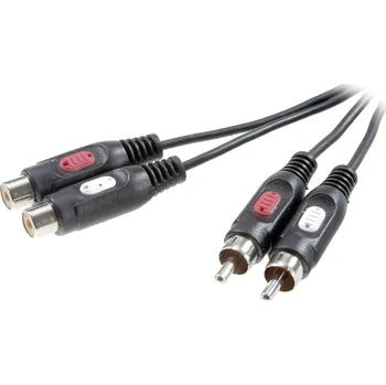 Audio kabel SpeaKa Professional SP-7870384 cinch audio prodlužovací kabel [2x cinch zástrčka - 2x cinch zásuvka] 2.50 m černá
