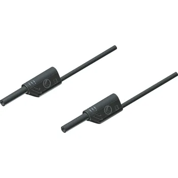 Měřicí kabel Hirschmann Test a Measurement MVL S 25/1 Au bezpečnostní měřicí kabely lamelová zástrčka 2 mm lamelová zástrčka 2 mm 25.00 cm černá 1 ks