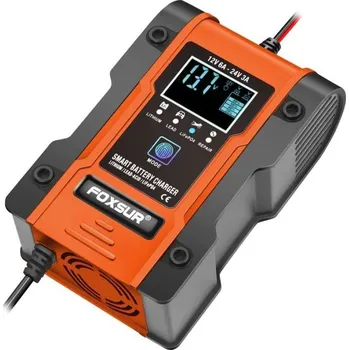 Nabíječka autobaterie Nabíječka s automatikou FOXSUR FBC122406D pro Pb a LiFePO4 baterie