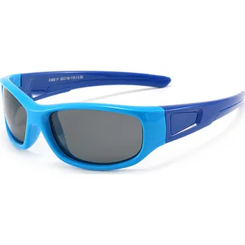 Sluneční brýle Techsuit - Sluneční brýle polarizační (800-C29) - pro děti, sportovní typ, flexibilní - modré / tmavě modré
